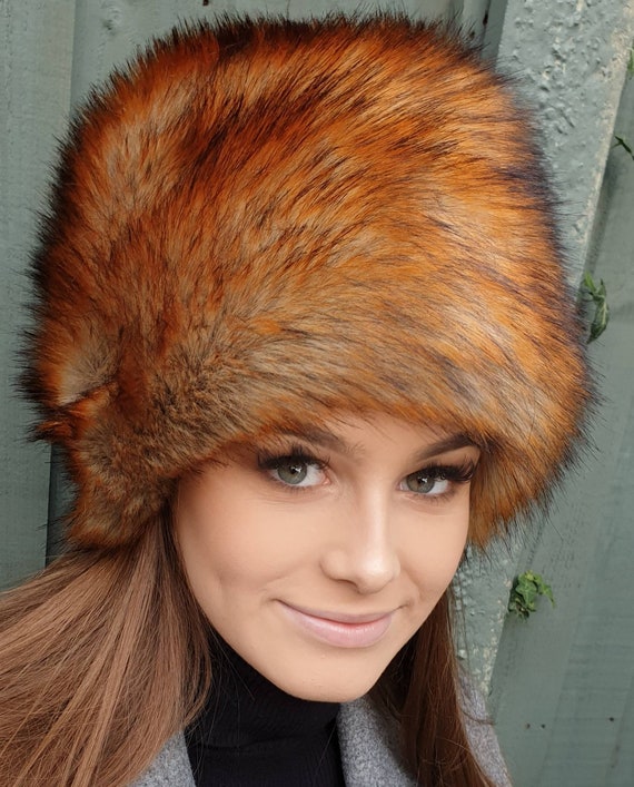Luxury Faux Fox Fur Hat With Cosy Polar Fleece Lining-fake Fur 