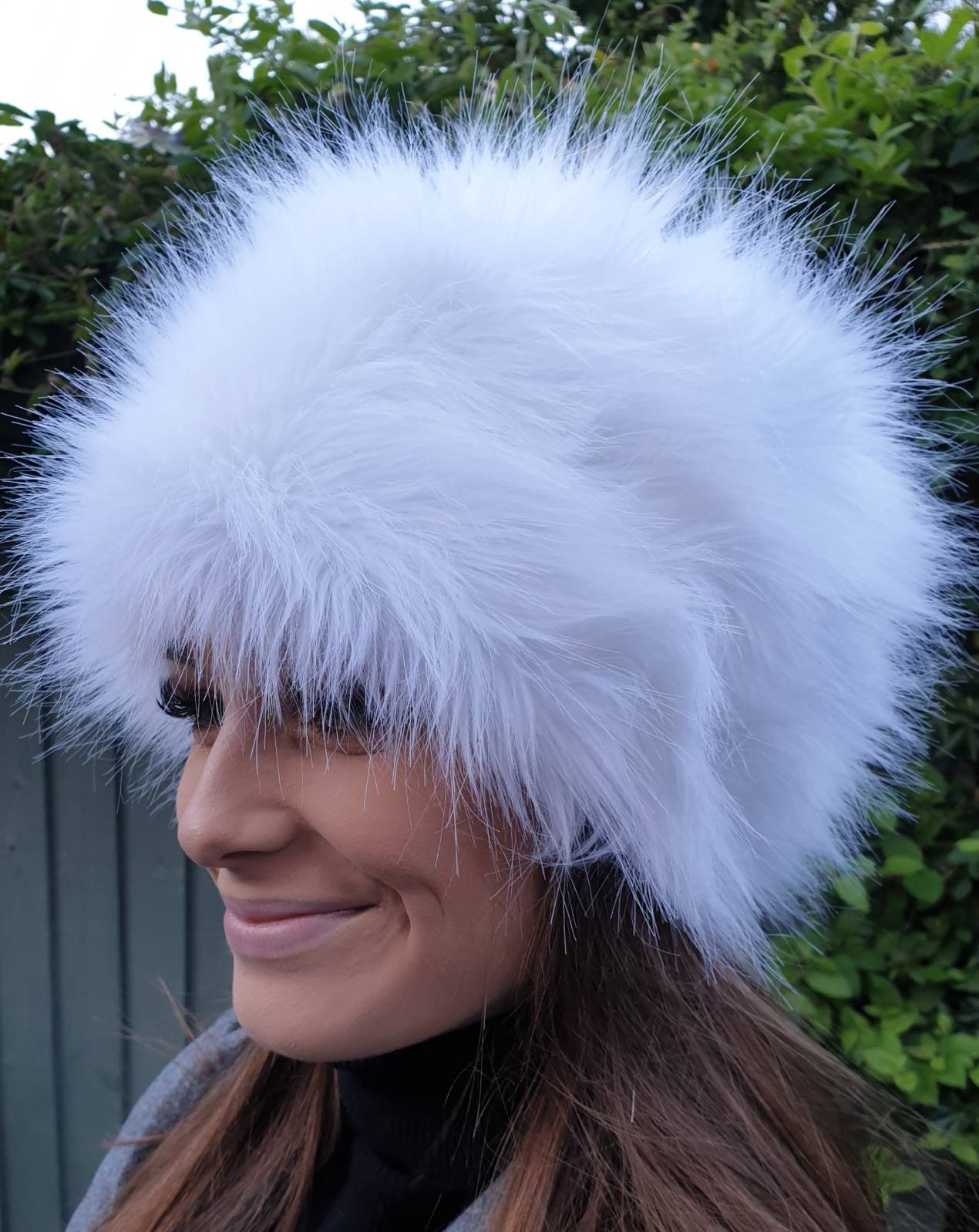 Accessories Hats & Caps Winter Hats Fake fur hat/White ivory or black faux fur hat for women/ Winter Russian white fur hat 