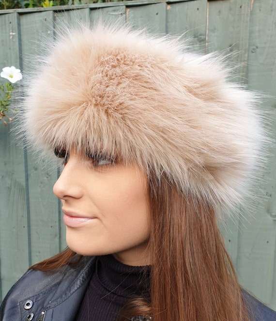 Faux Fur Head Warmer Russian Hat Style Thick Furry Headband