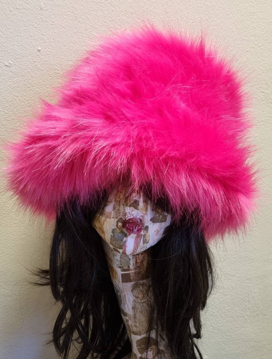 Hot Pink Fuzzy Bucket Hat-Festival Hat 