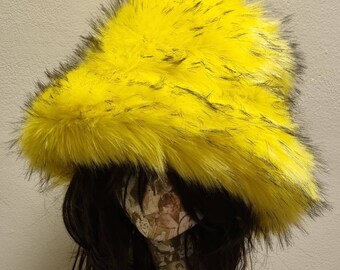 Yellow on sale fur hat