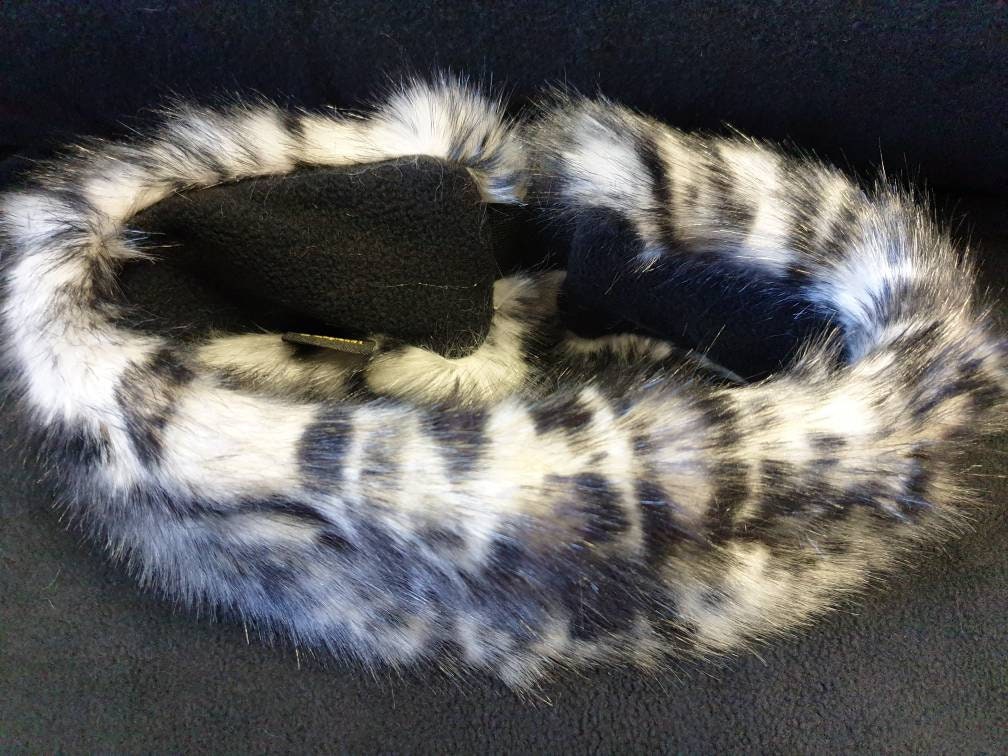 Snow Leopard Luxury Faux Fur Headband-Neckwarmer-Earwarmer  display picture 1