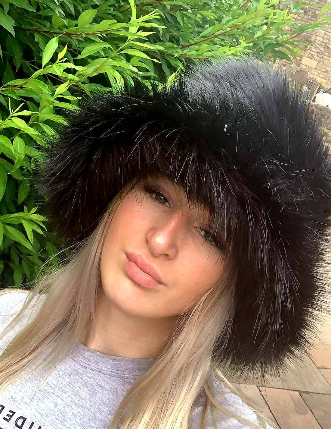 Faux Fur Bucket Hat-black 