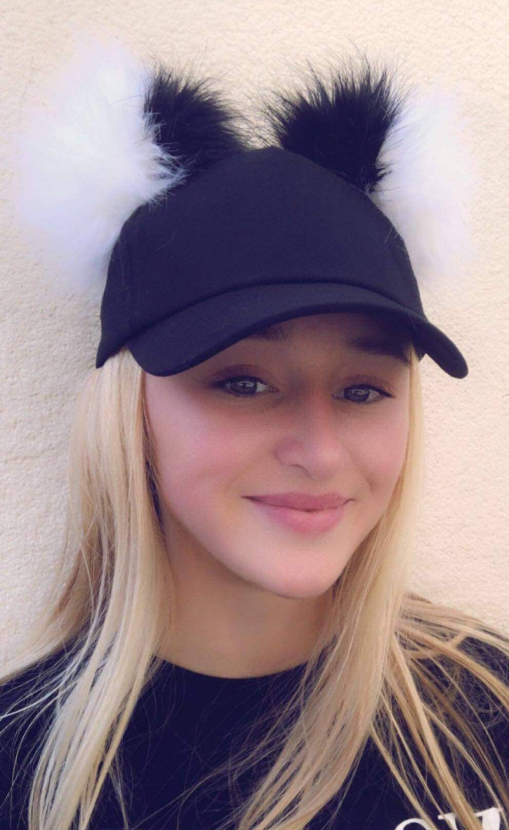 double pom pom baseball cap