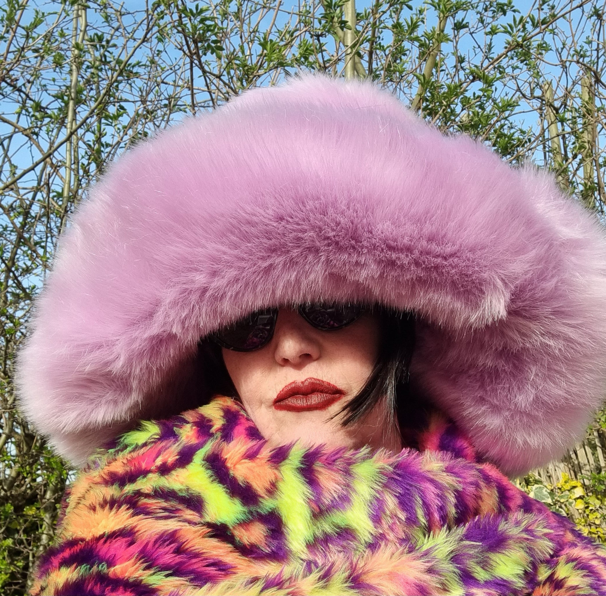 Mega Lilac Extra Wide Wire Brim Fuzzy Bucket Hat-oversized Bucket Hat Fur  Hat-fake Fur Hat-festival Hat-pink Bucket Hat-vegan Fur Lilac -  Canada