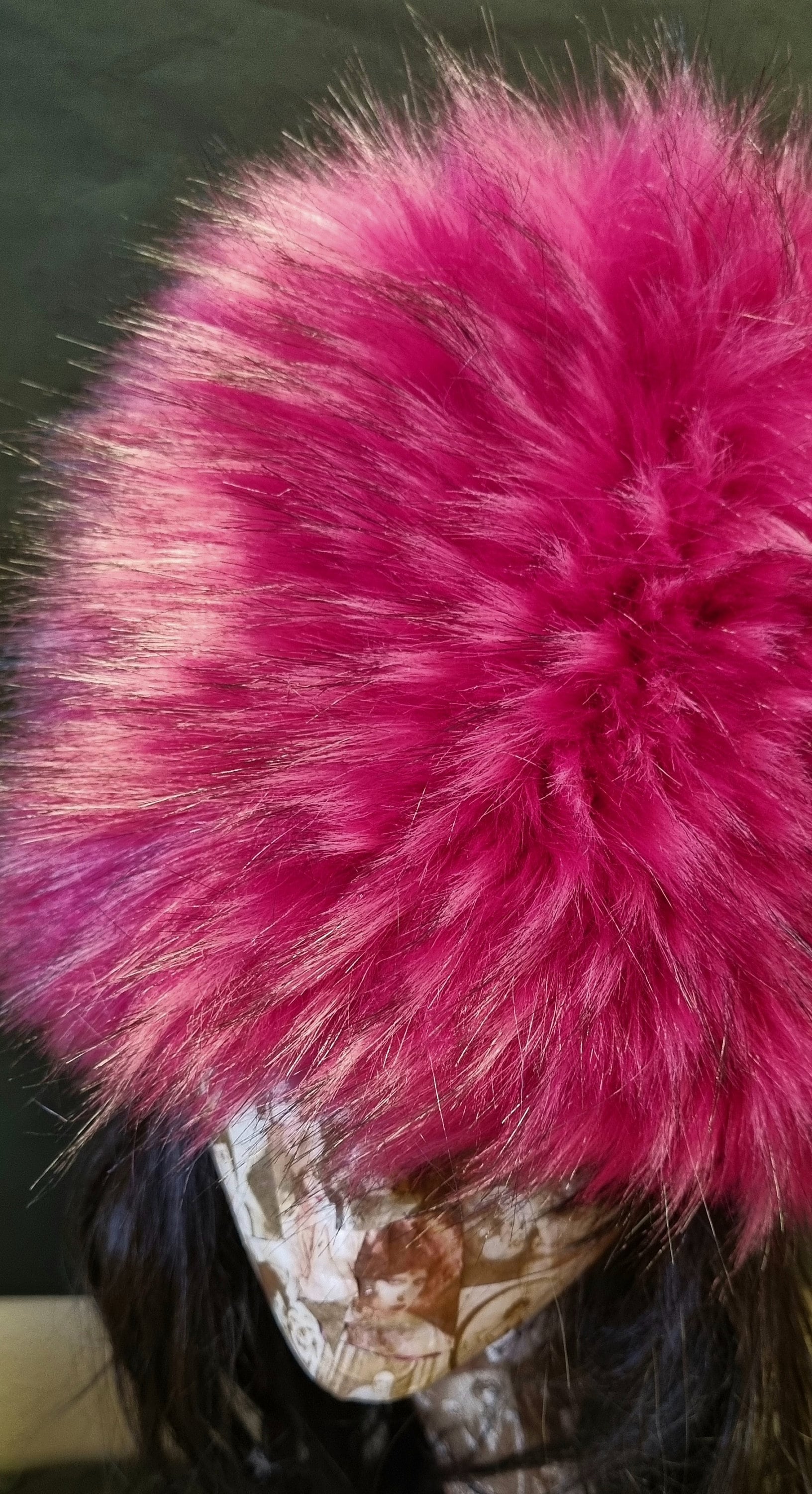 Magenta Pink-super Fluffy Luxury Faux Fur Bucket Hat-pink 