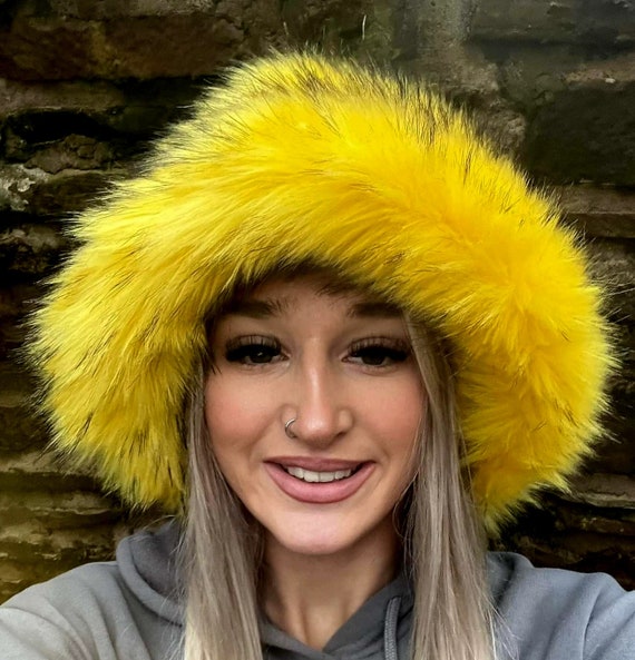 Vintage Yellow Fur Hat Wide Brim Gold Metallic Bow Yellow Vintage Wide Brim Hats for Women for sale | eBay main image 4