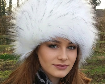 Ice Blue Faux Fur Hat With Cosy Polar Fleece Lining-blue Fur 