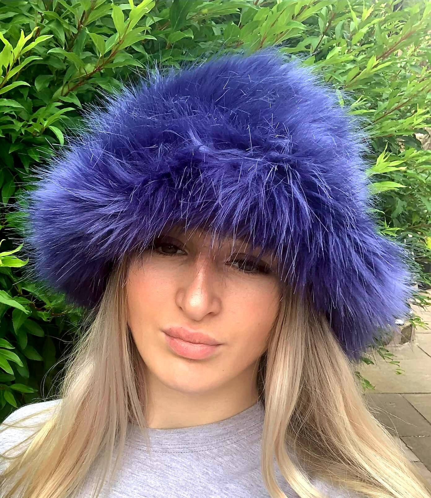 Blue Flame Fuzzy Hat - One Size Fits Most For Parties, Costumes, And Fun