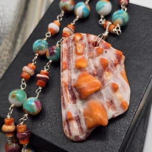 Ocean Ember: Natural Spiny Oyster Shell Necklace