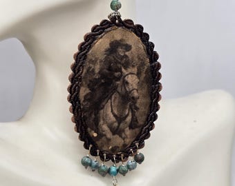 Leather Cowgirl Rider Earrings with Turquoise | Western Rodeo Jewelry