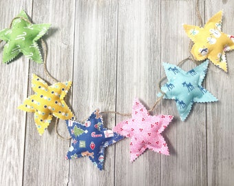 Easy Sew Star Garland Kit Learn To Sew Pattern Beginner Sewing Fabric Craft