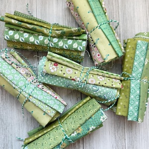 Green and Light Green Scrappy 1/16th Bundle of 10 Prints