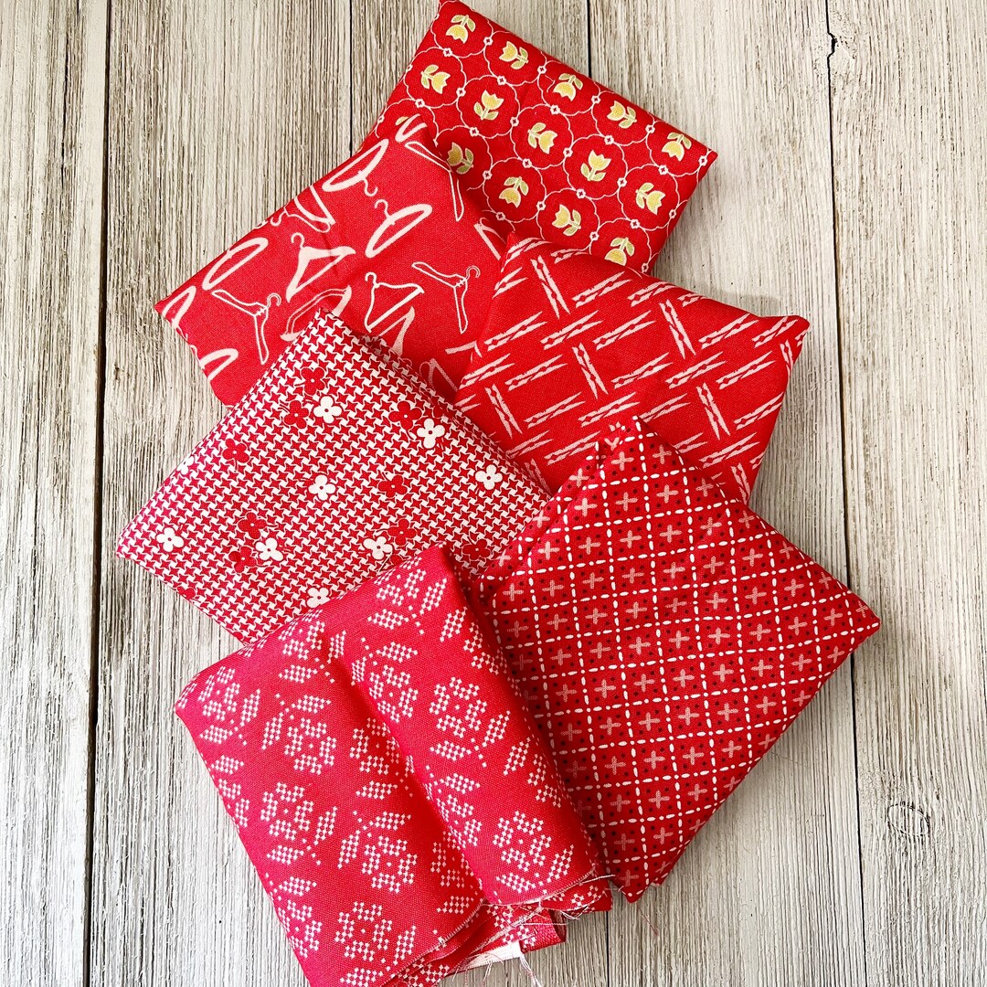 Red Fat Quarter Bundle of 6 Lori Holt Prints by Riley Blake - Etsy