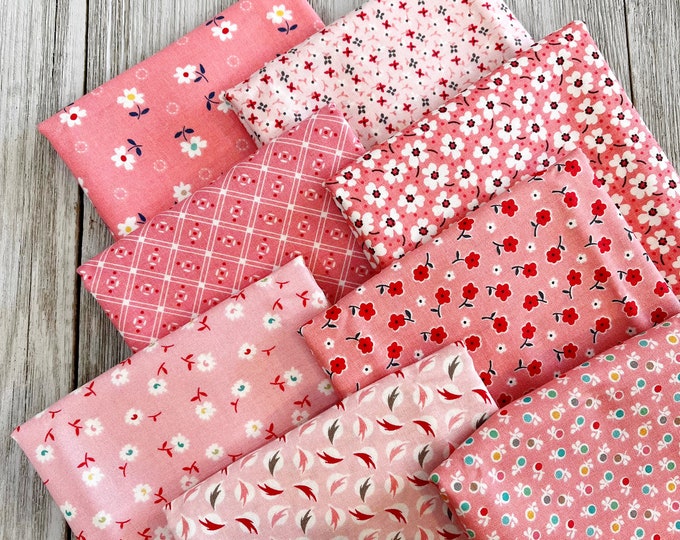 Pink Fat Quarter Bundle of 8 Prints by Lori Holt of Riley Blake - Etsy