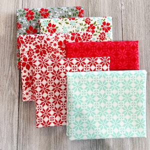 Merry Little Christmas Half Yard Bundle of 6 Prints Bonnie and Camille of Moda