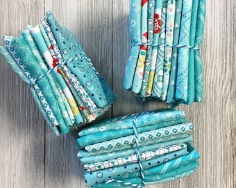 Light Blue/Aqua Scrappy 1/8th Bundle of 10 Prints