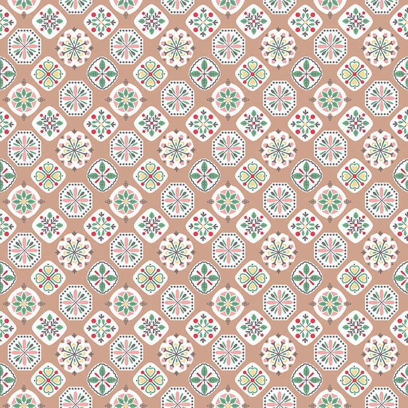 Lori Holt Stitch Nutmeg Brown Applique Fabric Etsy