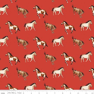 Wild Rose Wild Horses Red by Riley Blake C14042-RED