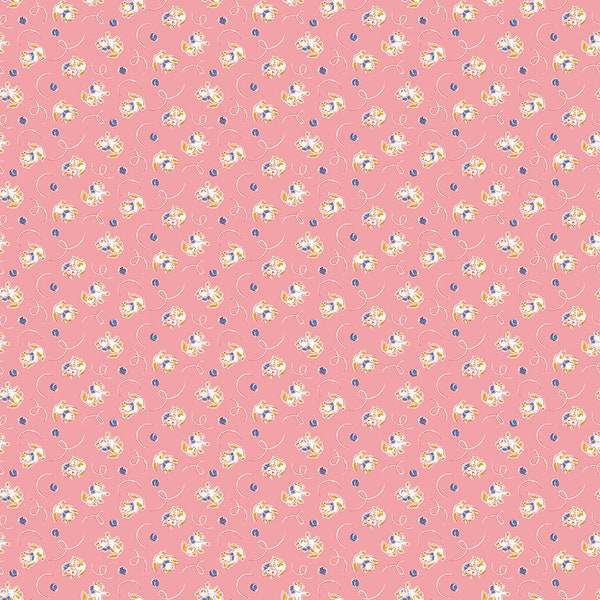 Pink Basin Feedsacks Kitties by Stacy West of Riley Blake
