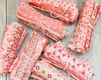 Scrappy Fat 1/16 Yard Bundle of 10 Light Pink Prints
