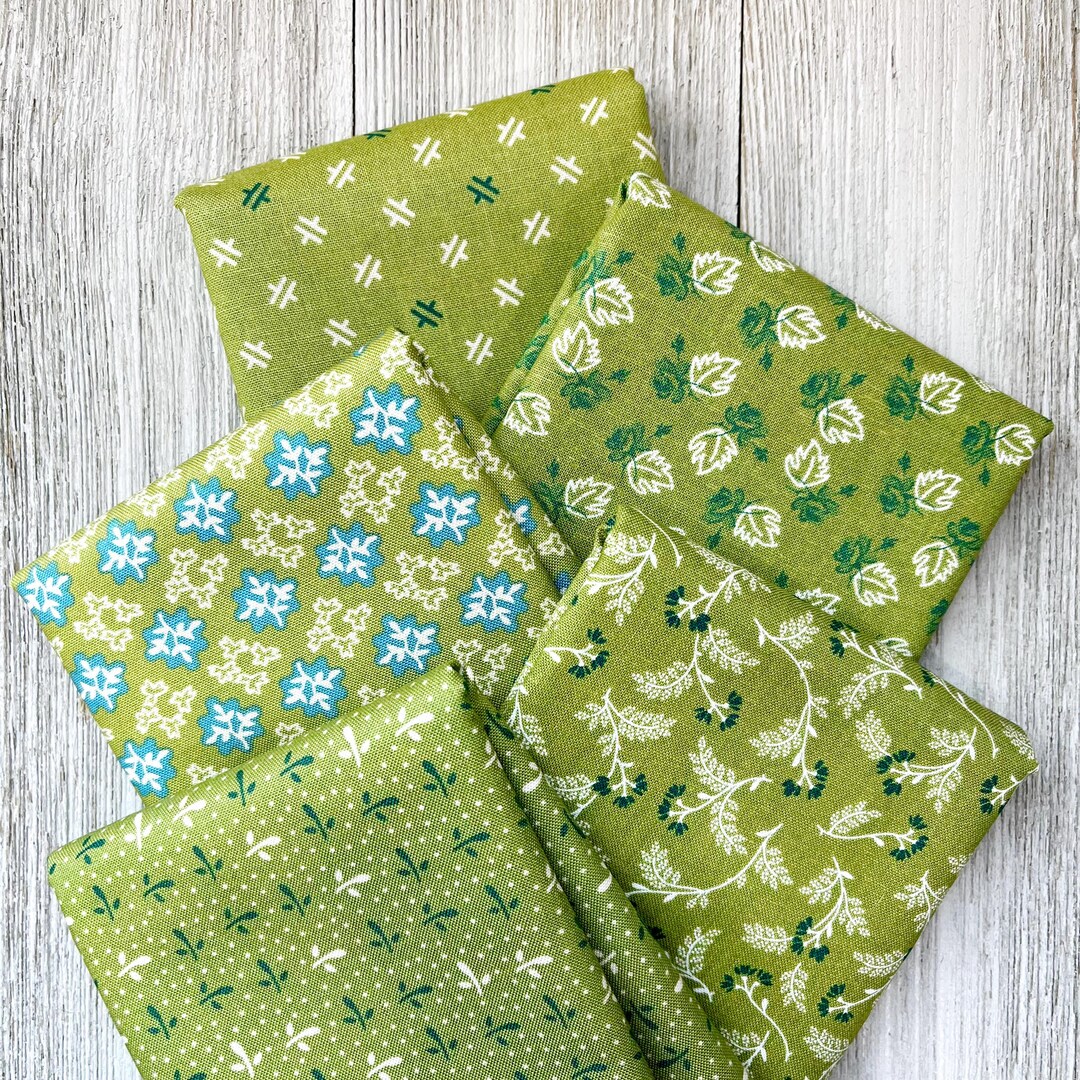 Green Piece and Plenty by Lori Holt Fat Quarter Bundle of 5 - Etsy