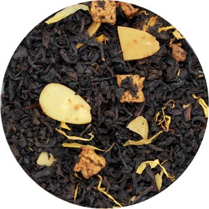 8 onces Thé noir en vrac aux pommes, au caramel et aux amandes