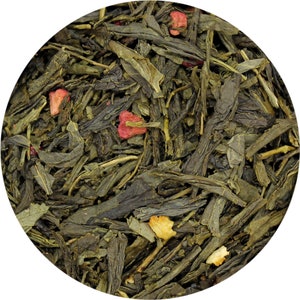1 Unze. Himbeer Orange Sencha Gourmet Grüner lose Tee