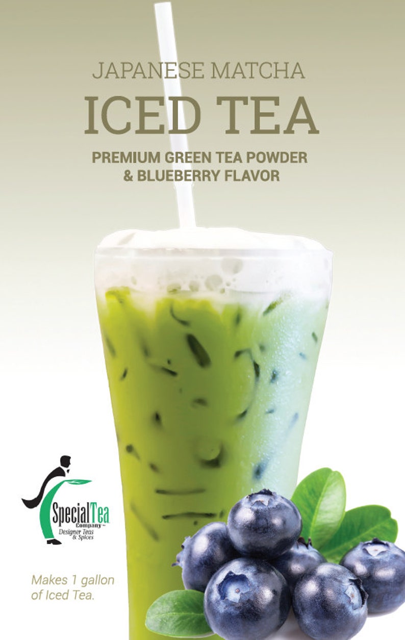 Matcha Japanese Green Tea Powder Blueberry Iced Tea Etsy