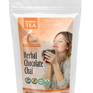 Herbal Chocolate Chai Rooibos Gourmet Tea Blend x 20 Tea Bags image 2