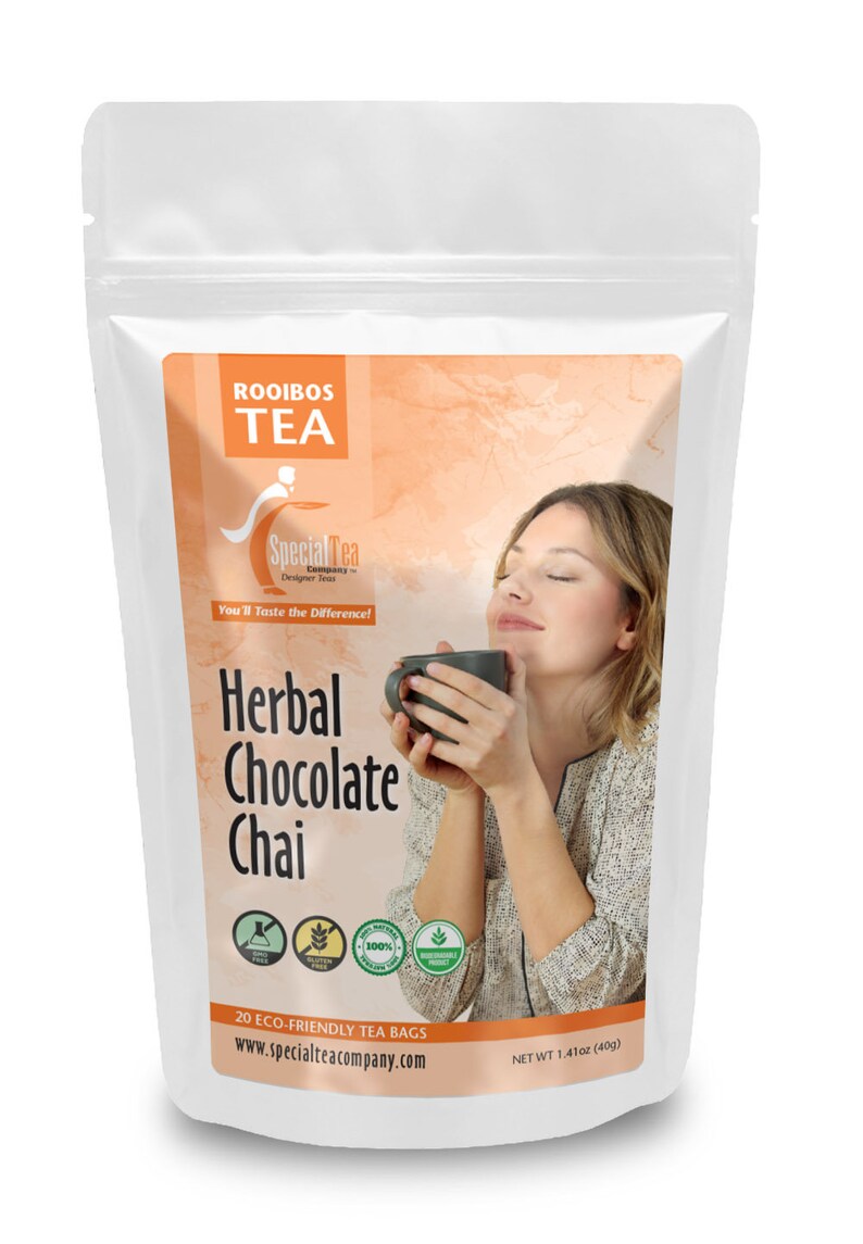 Herbal Chocolate Chai Rooibos Gourmet Tea Blend x 20 Tea Bags image 2