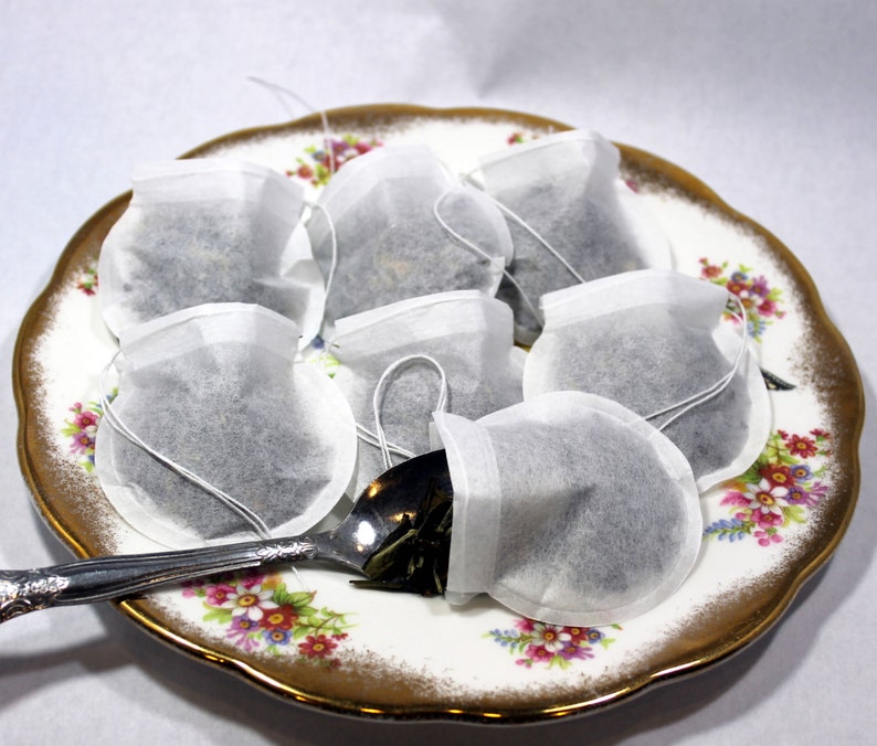 Round Empty Tea Bags With Draw String Closure 100 Count Etsy