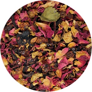 1 Unze. Himbeer-Rosenblatt lose Kräutertee Sampler