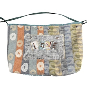 Epolstyle upcycled shopping patchwork tote handbag recycled 24x18” cotton bohemian music festival hippie eco friendly