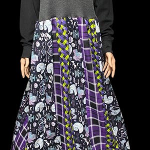 Epolstyle upcycled Festival artsy maxi floor  length cotton knit 40-53” bust patchwork dress recycled ooak