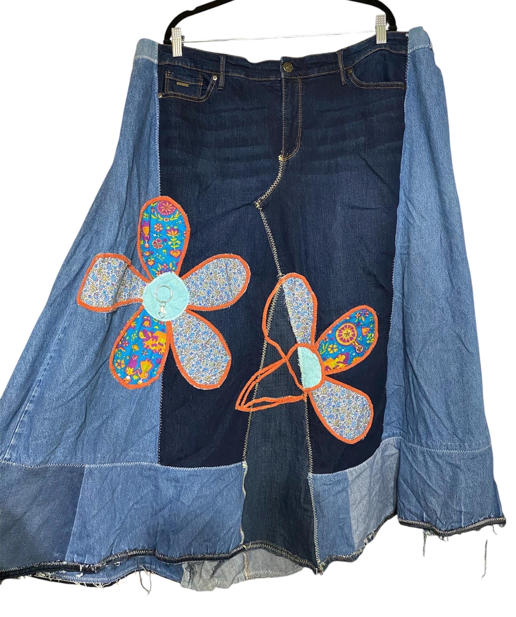 Patchwork Jean Skirt
