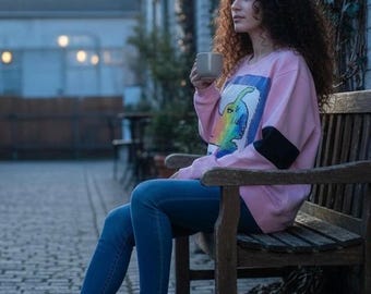 Sudadera Epolstyle "Tempe dragon 3" de patchwork reciclado, estilo bohemio sostenible, hippie, arte para vestir, ecológica, 38-46 pulgadas