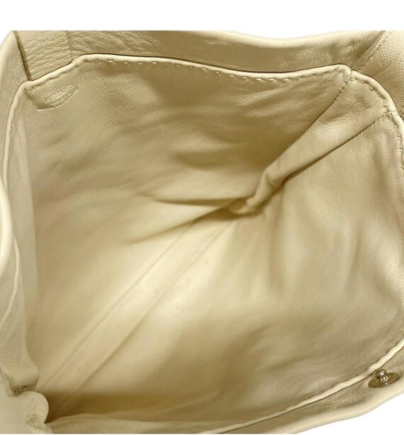 Auth HERMES Clou de Selle Cream Veau Swift Square… - image 6