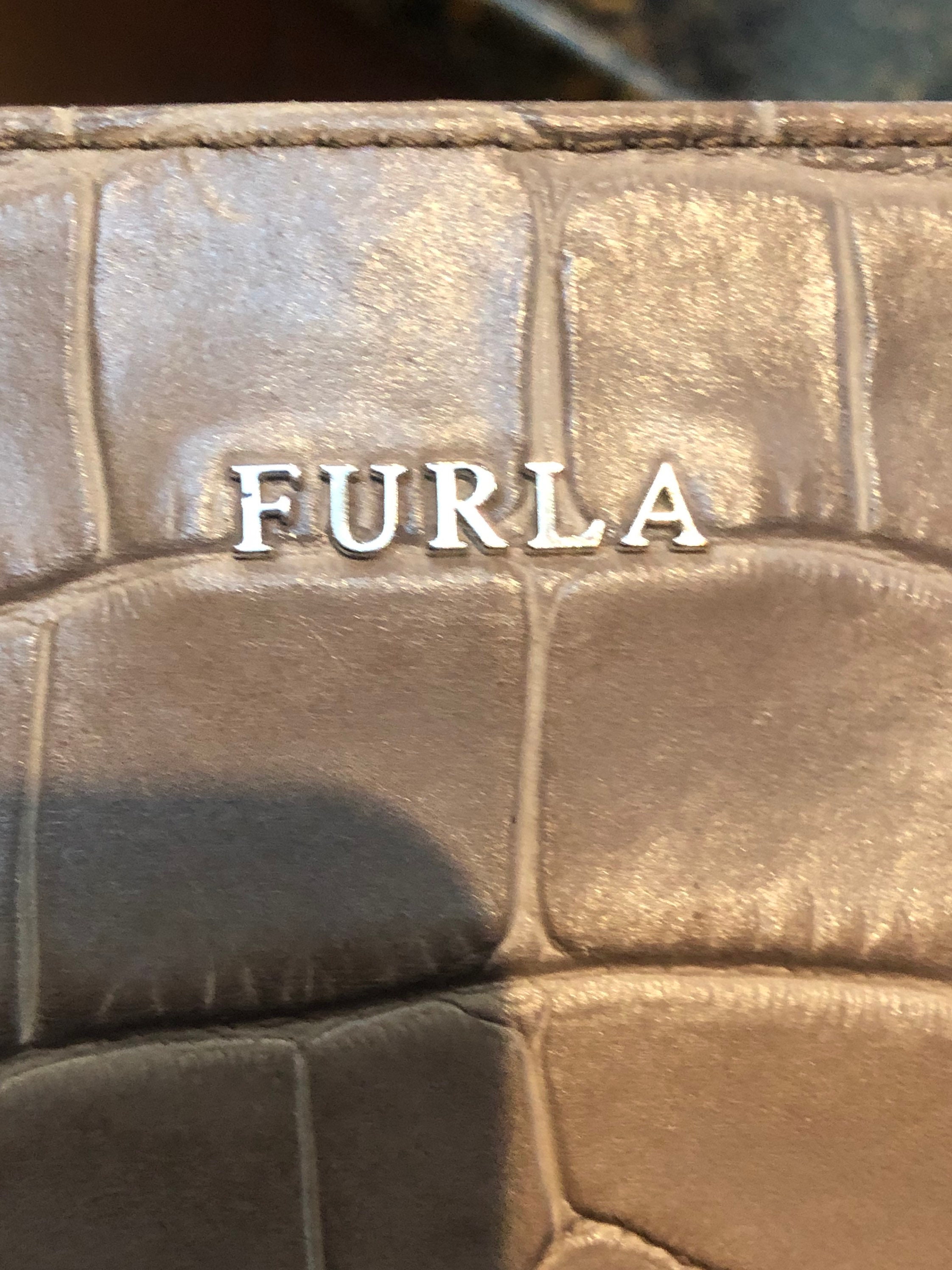 Orginal FURLA Tote Bag in Crocodile Leather 