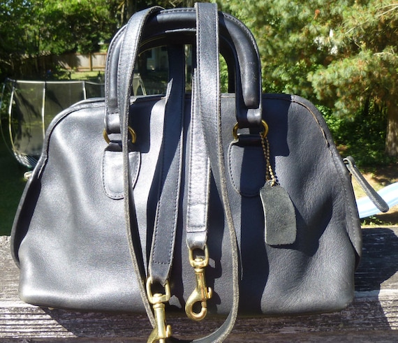 Speedy RARE Hard to Find Coach Satchel Bag in Thick Black 