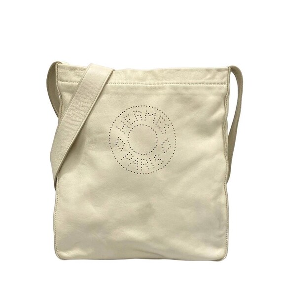 Auth HERMES Clou de Selle Cream Veau Swift Square… - image 1