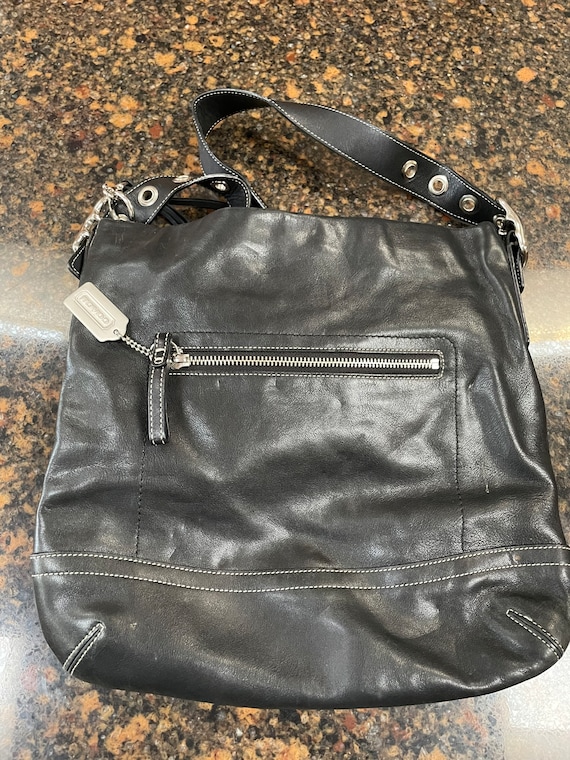 Coach Leather Purse In Black Long Strap Can Be Worn C… Gem
