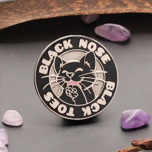 Black Nose, Black Toes ~ A hard enamel pin from The Black Cats Collection.