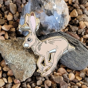 Jackalope ~ A hard enamel cryptid pin by Kyote