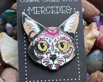 Sugar Skull Cats Enamel Pin Series - Mercedes