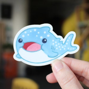 Happy Little Whale Shark Vinyl Sticker