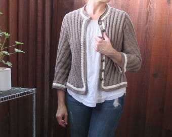 Crochet Cotton Jacket, Elegant Woman Cardigan, 3/4 Sleeves Jacket, Handmade Clothes