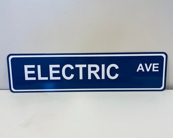 Electric Ave Street Sign (Aluminum 6” x 24”)