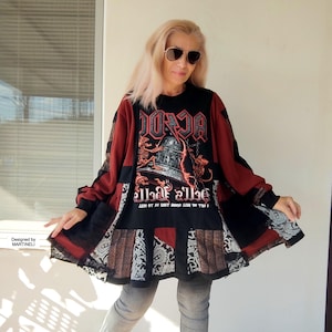 Plus Size Skull Dress 3XL Festival Tunic Dress AC/DC Rock Concert Outfit  Rock Festival Top Loose Sweater Dress Heavy Metal Gift Gothic Dress - Etsy