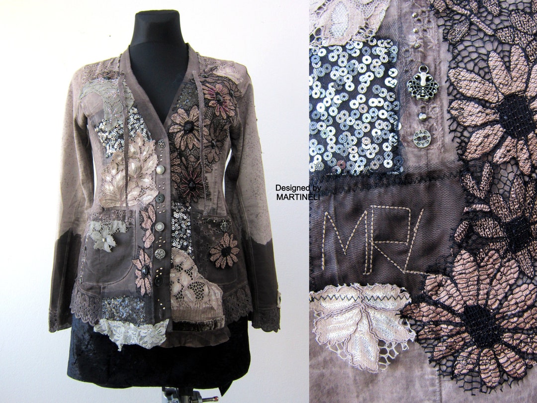 Beige Handloom Cotton Embroidered Jacket main image 1